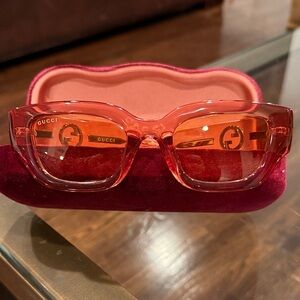 Gucci Salmon Transparent Sunglasses